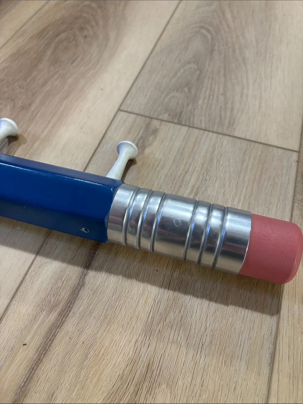Oversized Blue Pencil with Pink Eraser Wall Hooks